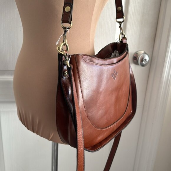 Patricia Nash Caletta Hobo Crossbody Bag Distessed VTG Leather Cognac - Picture 16 of 16